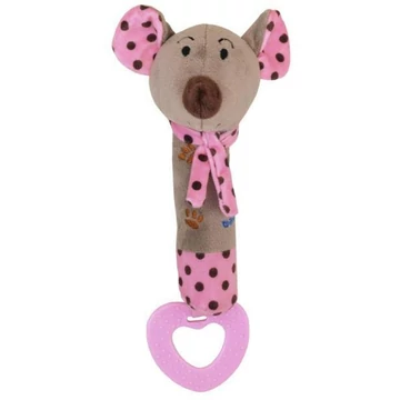 Baby Mix Plüss sípoló marok figura - Pink egér
