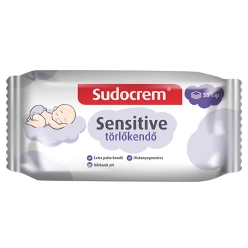 Sudocrem Sensitive törlőkendő 55 lapos 